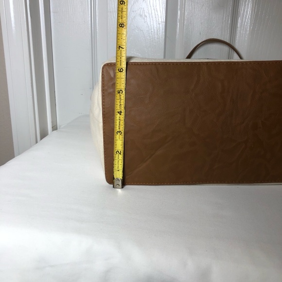 Sonoma Pineapple Natural Canvas Snap Closure Tassel Detail Hard Bottom Tote Bag, - Picture 14 of 16